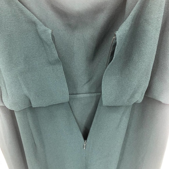 DRESS THE POPULATION Gracelyn Pine Blouson High Slit Maxi Dress Size Large NEW - Picture 11 of 14